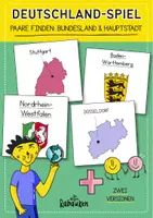 Vorschau - Arbeitsblätter - Deutschland Spiel Paare finden 🇩🇪✋🏻 Bundesland & Hauptstädte zuordnen - Deckblatt