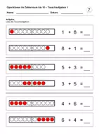 Vorschau - Arbeitsblätter - Tauschaufgaben 1 (Zahlenraum bis 10) - Deckblatt