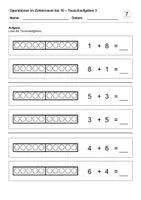 Vorschau - Arbeitsblätter - Tauschaufgaben 3 (Zahlenraum bis 10) - Deckblatt