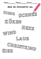 Vorschau - Arbeitsblätter - Ostern Anmalen Wortschatz - Deutsch/DaZ/DaF/Kunst - Klasse 1 und 2 - Seite 2