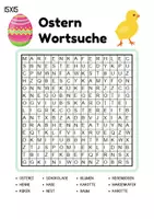 Vorschau - Arbeitsblätter - Wortsuchspiel/Wortsuche/Suchsel Ostern (Grundschule) - 4 Varianten - Seite 1