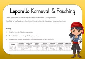 Vorschau - Fördermaterial/Inklusion - Karneval & Fasching – Leporello mit Informationen - Seite 1