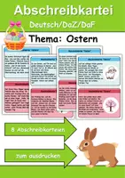 Vorschau - Unterrichtsreihen - Abschreibkartei Thema Ostern - DaZ/DaF, Deutsch (schreiben) - Deckblatt