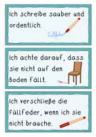 Vorschau - Fördermaterial/Inklusion - Füllfeder-Regeln - 10 Schilder für die Klasse - Seite 2