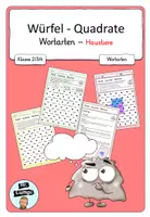 Vorschau - Arbeitsblätter - Würfel Quadrate Wortarten Haustiere - Deckblatt