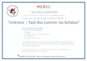 Aperçu - Feuilles d'exercices - Phonologie et CAA : Task Box Compter les Syllabes - Page 1