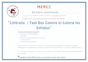 Aperçu - Apprentissages en autonomie - Phonologie et CAA : Task Box Compter et Colorier les syllabes - Page 2