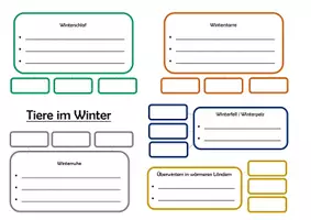 Vorschau - Arbeitsblätter - Tiere im winter MindMap - Deckblatt