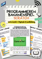 Vorschau - Arbeitsblätter - Scratch - Bananenspiel - leicht Fortgeschritten (Programmieren) - Deckblatt