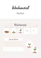 Vorschau - Poster - Wochenziel/ Ziel der Woche - Überblick (beige und blau) - Deckblatt