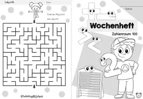 Vorschau - Arbeitsblätter - Wochenhefte Mathe Klasse 2 – Zahlenraum 100 Materialpaket Grundschule - Seite 2