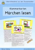 Vorschau - Spiele - 19 Klammerkarten Märchen (Leseverständnis) - Deckblatt