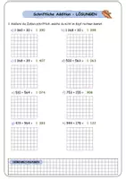 Vorschau - Arbeitsblätter - Schriftliche Addition mit Lösungen - Seite 2