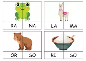 anteprima - Materiale di supporto/inclusione - PUZZLE DI SILLABE - Pagina 1