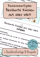 Vorschau - Arbeitsblätter - Rechercheauftrag: Kirchen aus aller Welt - Deckblatt