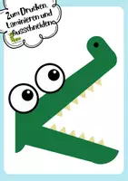 Vorschau - Mal- und Bastelvorlagen - Vergleichszeichen Krokodil zum Drucken & Laminieren 📚🐊 - Seite 2
