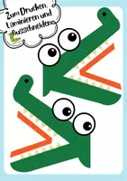 Vorschau - Mal- und Bastelvorlagen - Vergleichszeichen Krokodil zum Drucken & Laminieren 📚🐊 - Deckblatt