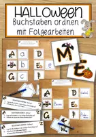 Vorschau - Aufgabenkarten - Buchstaben ordnen - HALLOWEEN - Deckblatt