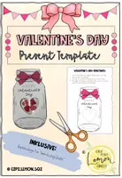 Vorschau - Mal- und Bastelvorlagen - Valentine’s Day Present Template - Geschenk Valentine’s Day - Deckblatt