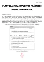 Vista previa - Para docentes: organización, planificación y formación - PLANTILLA PARA SUPUESTOS PRÁCTICOS OPOSICIÓN INFANTIL - Portada