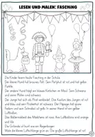 Vorschau - Arbeitsblätter - Lesen und Malen Fasching Karneval differenziert Suchsel Schulhund - Seite 2