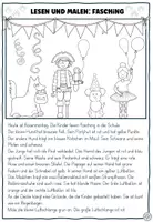 Vorschau - Arbeitsblätter - Lesen und Malen Fasching Karneval differenziert Suchsel Schulhund - Seite 3