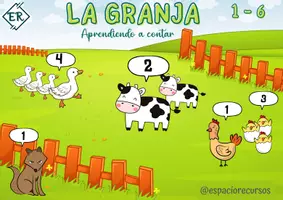Vista previa - Tarjetas / Manipulativos - La Granja: Aprendiendo a contar - página 1