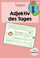 Vorschau - Fördermaterial/Inklusion - Tafelbild - Adjektiv des Tages - digitale Tafel - Deckblatt