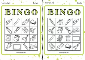 Vorschau - Spiele - Wortschatzerweiterung Schule Bingo Spiel - Seite 2