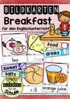 Vorschau - Stundenentwürfe - Bildkarten Breakfast Englisch Grundschule – Frühstück Vokabeln (Klasse 3–4) | Food & Drinks Wortschatz - Deckblatt