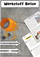 Vorschau - Arbeitsblätter - Werkstoff Beton – Eigenschaften, Herstellung, Anwendungen | Arbeitsmaterial Technikunterricht - Deckblatt