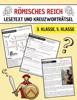 Vorschau - Arbeitsblätter - Römisches Reich: Leseverständnis und Kreuzworträtsel mit Lösungen - Deckblatt