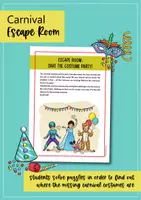 anteprima - Esercizi - Carnival Escape Room / Escape Room di Carnevale - 4a e 5a primaria (inglese) - Pagina 1
