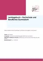 Vorschau - Arbeitsblätter - Lerntagebuch Fachschule - Deckblatt