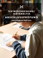 Vorschau - Quiz - Abschlussprüfung Deutsch - Kreuzworträtsel Textanalyse/Textbeschreibung - Deckblatt