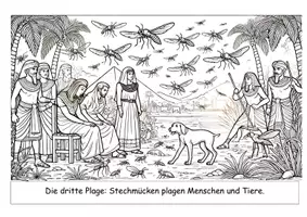 Vorschau - Arbeitsblätter - Ausmalbilder zu den 10 Plagen - Seite 3
