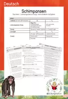 Vorschau - Anderer Materialtyp - Sachtext / Leistungsüberprüfung: Schimpansen - Deckblatt