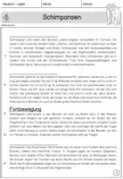 Vorschau - Anderer Materialtyp - Sachtext / Leistungsüberprüfung: Schimpansen - Seite 2