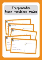 Vorschau - Fördermaterial/Inklusion - Treppensätze - lesen, verstehen und malen - Übungskartei - Deckblatt
