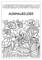 Vorschau - Mal- und Bastelvorlagen - Ausmalbilder Meerjungfrau - Deckblatt
