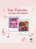 Vista previa - Manualidades / Dibujos para colorear - San Valentín: Colorea por símbolo - Portada