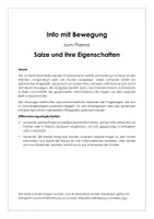 Vorschau - Stundenentwürfe - Informationen und Bewegung - Salze und ihre Eigenschaften - Deckblatt