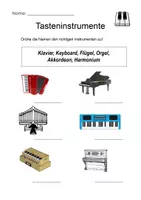 Vorschau - Arbeitsblätter - Arbeitsblatt Tasteninstrumente Musikunterricht - Seite 1