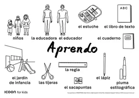 Vorschau - Mal- und Bastelvorlagen - Spanisch Bildkarten A4 // ICOON for kids Bildwörterbuch – diccionario ilustrado de español - Seite 1