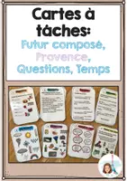 Vorschau - Bildkarten - Task Cards: Provence, Wetter (temps), Futur composé, Fragewörter (mots de question) - Deckblatt