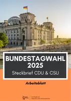 Vorschau - Arbeitsblätter - Bundestagswahl 2025 - Steckbrief CDU & CSU #demokratiestärken - Deckblatt