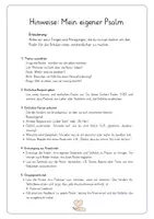 Vorschau - Arbeitsblätter - Eigenen Psalm schreiben: Strukturierte Anleitung + Tafelmaterial - Seite 1