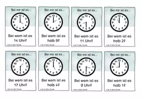 Vorschau - Spiele - Uhrzeiten Lesespiel - Uhr - Zeit - Spiel - Freiarbeit - Seite 2
