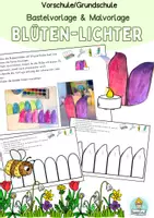 Vorschau - Arbeitsblätter - Bastelvorlage Windlicht, Blüten, Blumen, Frühling, Frühblüher - Deckblatt