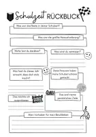 Vorschau - Arbeitsblätter - Schulzeit Rückblick Reflexionsbogen - Deckblatt